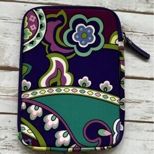 Vera Bradley Tablet Sleeve Purple Green Floral Paisley Neoprene Padded OS